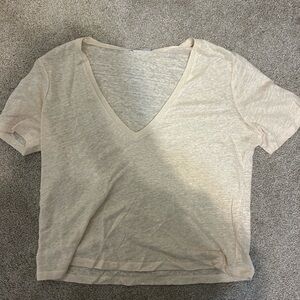 Medium Butter yellow cropped Zara shirt